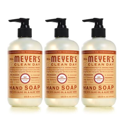 MRS. MEYER&#39;S CLEAN DAY Hand Soap, Made with Essential Oils, Biodegradable Formula, Oat Blossom, 12.5 fl. oz - Pack of 3
