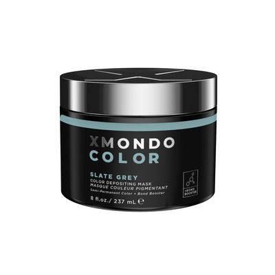 XMONDO Color Slate Grey Depositing Mask &amp; Semi-Permanent Grey Hair Dye | Infused with Bond Booster Technology &amp; Hyaluronic Acid for Nourishment, Revitalization &amp; Repair, Vegan Formula, 8 Fl Oz 1-Pack