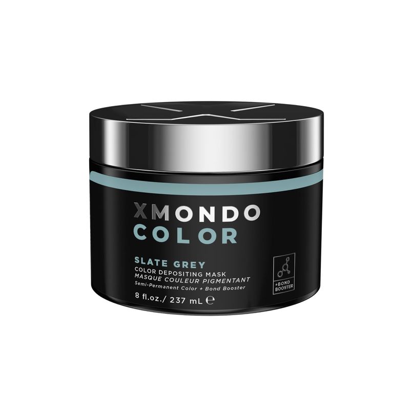 XMONDO Color Slate Grey Depositing Mask &amp; Semi-Permanent Grey Hair Dye | Infused with Bond Booster Technology &amp; Hyaluronic Acid for Nourishment, Revitalization &amp; Repair, Vegan Formula, 8 Fl Oz 1-Pack