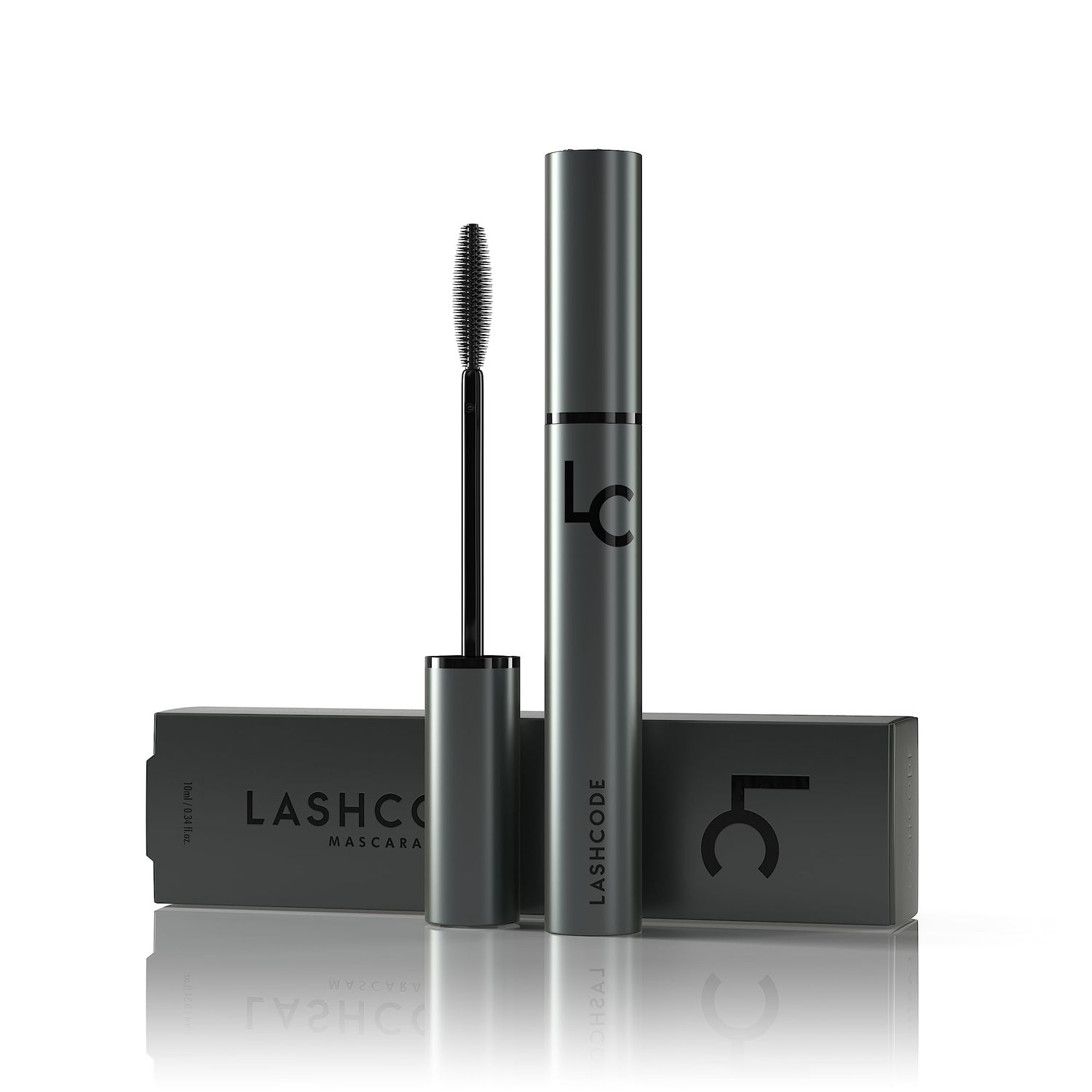 Lashcode Eyelash Mascara 10ml - extending mascara, thickens and stimulates lash growth with baicalein, arginine and germ extracts incredible look and multiplied lash volume