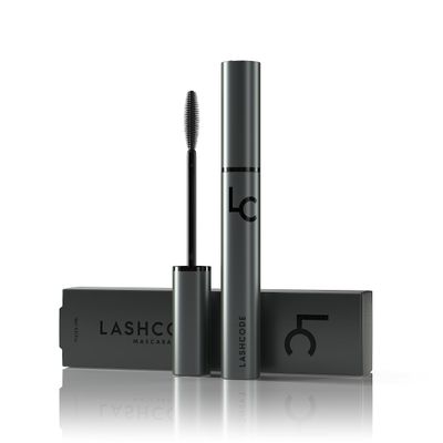 Lashcode Eyelash Mascara 10ml - extending mascara, thickens and stimulates lash growth with baicalein, arginine and germ extracts incredible look and multiplied lash volume