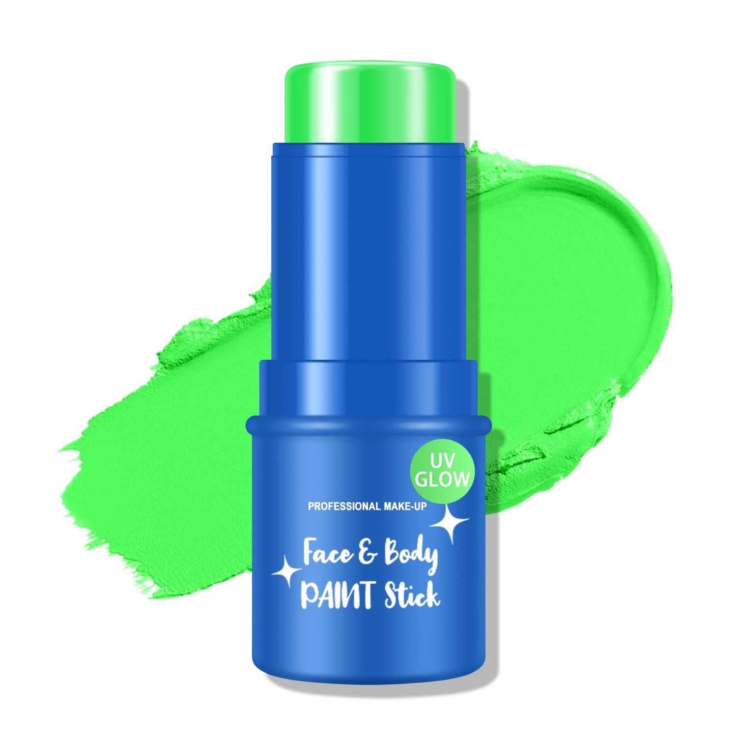 KYDA UV Green Body Paint Stick, Glow in the Dark Eye Black Stick for Sports, Body Paint Stick for Adults and Kids, UV Glow Halloween Cosplay SFX Makeup Paint