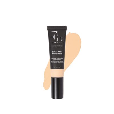 Fitcover Sweat-Proof Liquid Foundation - Long-Lasting, Buildable, Matte Finish, SPF 15, Mineral-Infused, Non-Comedogenic, Lightweight, 24-Hour Coverage, Vegan Make Up (Lift)