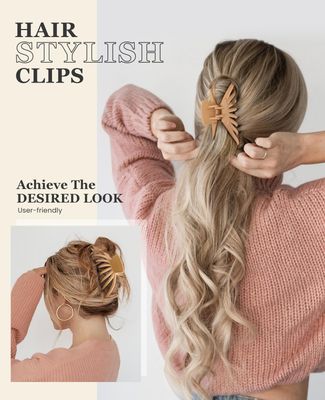 OPAUL Hair Clips for Thick Hair, 4 Pack - Extra Large Hair Claw Clips for Women, 4.75" Hair Accessories for Women Girls Gifts, Neutral 4 Colors Blonde, Caramel, Chestnut, Black