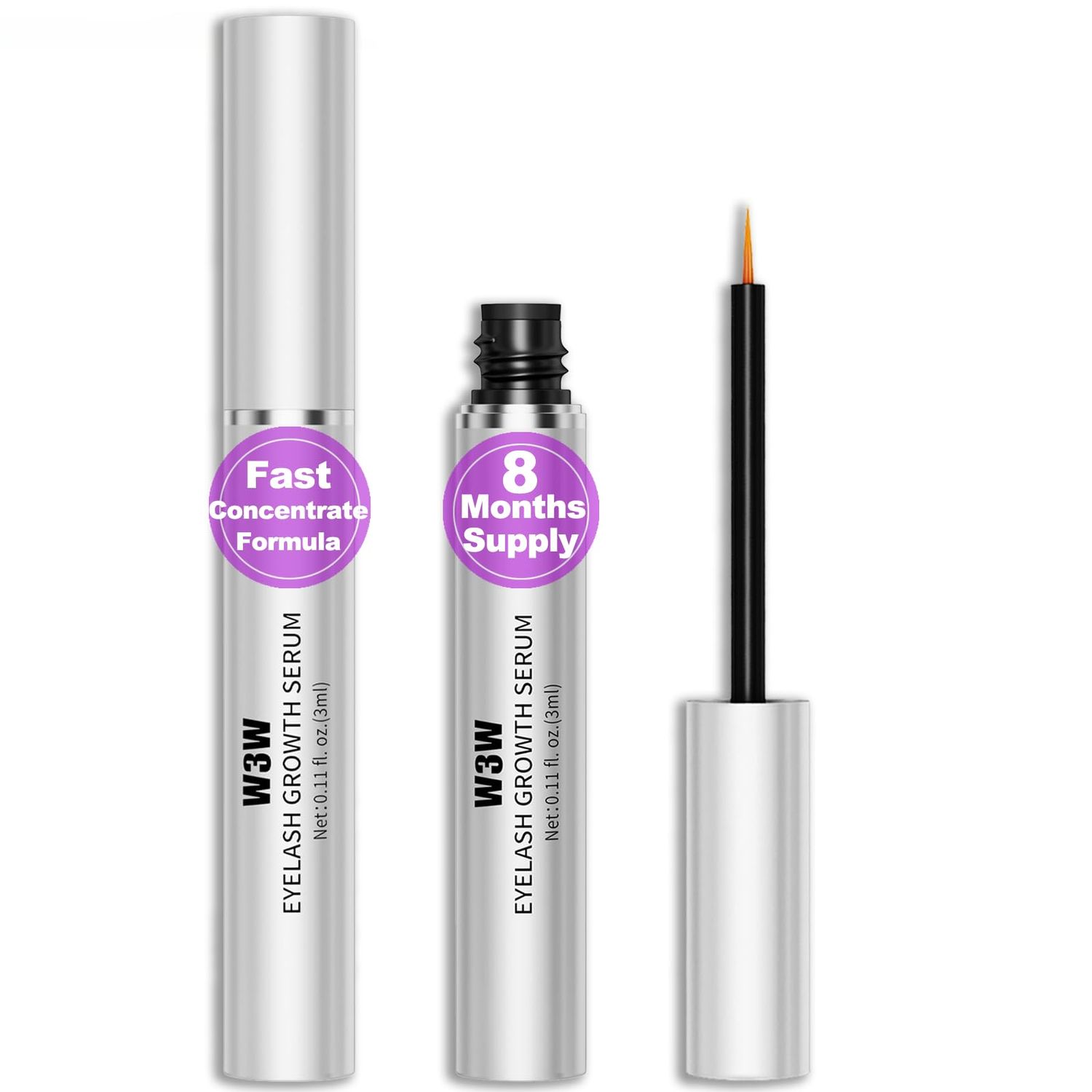 Lash Serum,Eyelash Serum,Eyelash Growth Serum - Rapid Eyelash Growth Serum for tronger, Healthier Lashes &amp; Brows, Vegan &amp; Cruelty-Free (2 PCS)