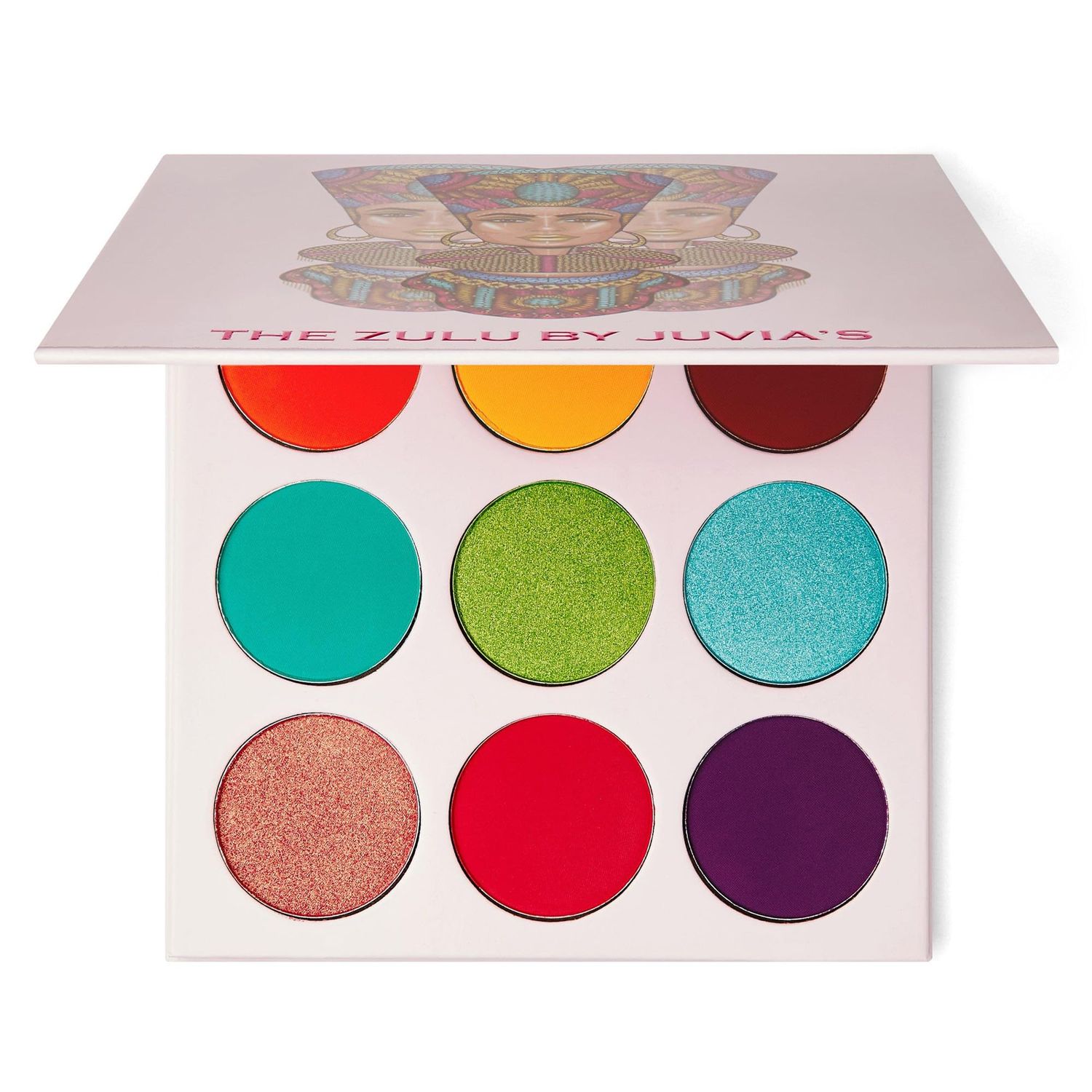 Juvia&#39;s Place Palette The Zulu - Turquoise, Red, Purple, Shades of 9, Colorful, Vivid, Vibrant Palette, Pigmented Makeup Palette Color &amp; Shine
