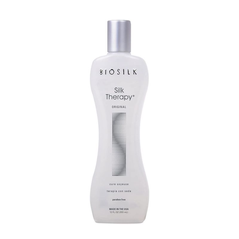 BioSilk Silk Therapy Original Cure, Reconstructing Treatment For Adding Shine &amp; Helping Prevent Split Ends, Sulfate, Paraben, &amp; Cruelty-Free, 12 Oz