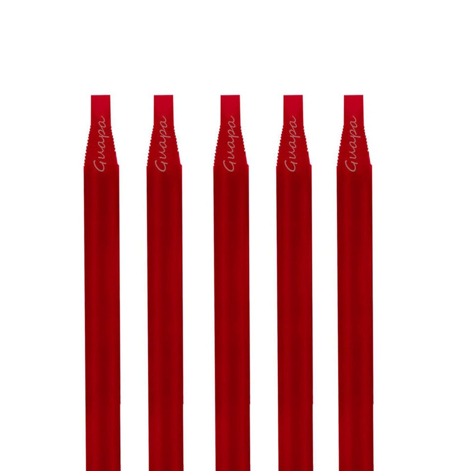 6pcs Permanent Makeup Red Pencil Eyebrow and Lip Mapping Pencil with Brush Hard Core Peel Off Lip Tattoo Design Pencil (6pcs)