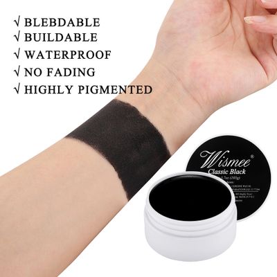Wismee 105g Black Face Paint,Large Capacity Classic Black Face Body Special Effects Makeup Kit Dress Up Non Toxic Face Painting Kits for Adult Full Coverage Face paint Fx Make Up (Large 105g3.7oz)