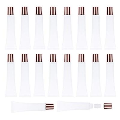 AJLTPA 50Pcs 15ml Lip Gloss Squeeze Tubes, Rose Gold Lip Gloss Containers Empty, Refillable Soft Clear Tubes for DIY Lipgloss Balm Cosmetic (Rose Gold)