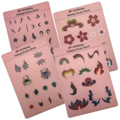 HNShining Face Painting Practice Board,Body Paint Exercise Board with Various Patterns,HNShining Reusable Painting Patterns Exercise Template,Painting Skill Practice Sheet