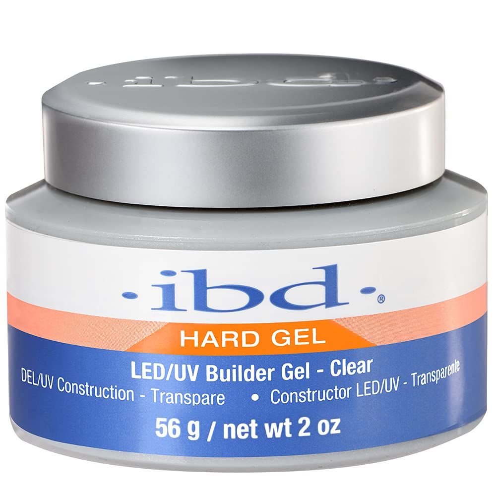 ibd Hard Gel, LEDUV Builder Gel - Clear, Strong Acrylic Finish, Perfect for Nail Extensions, Sculpting &amp; Overlays, Professional Quality, 2 oz, 1-pack