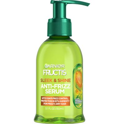 Garnier Fructis Sleek &amp; Shine Anti-Frizz Serum for Frizzy, Dry Hair, Argan Oil, 5.1 Fl Oz, 1 Count (Packaging May Vary)