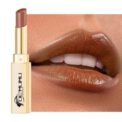 DE&#39;MUMU Brown Lipstick for Women Hydrating Lipstick Glossy Moisture Lip Gloss Sheer-Medium Coverage Moisturing Tinted Lip Balm for Dry Lips, DM72 Brown