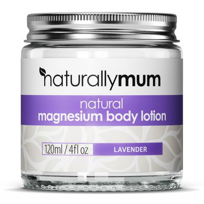 NaturallyMum - Magnesium Body Lotion NATURAL &amp; VEGAN - Topical Magnesium Chloride Cream Lotion Support for Sleep, Bone, Heart &amp; Muscle Health - Lavender - Made in UK &amp; Safe for Kids
