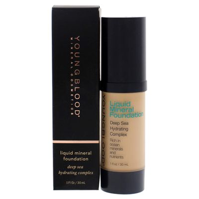 Youngblood Liquid Mineral Foundation, Shell, Dewy, Lightweight, Full Coverage, Vegan, Cruelty Free, Gluten-Free