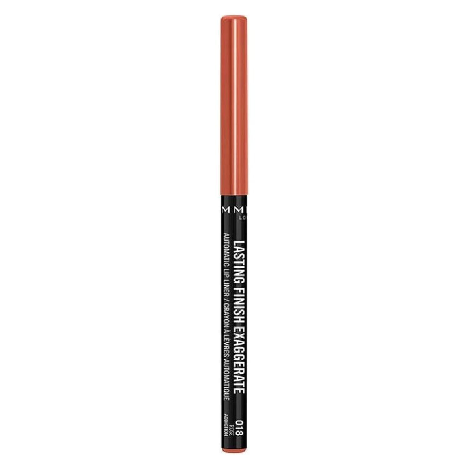 Rimmel Lasting Finish Exaggerate Automatic Lip Liner - Rich, Smooth Formula for Long Lasting Lip Looks - 018 Rose Addiction, .01oz