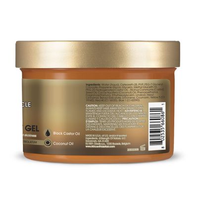 African Pride Black Castor Miracle Extra Hold Braid, Loc, Twist Gel - Tames Frizz &amp; Controls Edges, No Parabens, No Sulfates, No Mineral Oil, No Petrolatum, Contains Black Castor &amp; Coconut Oil, 12 oz