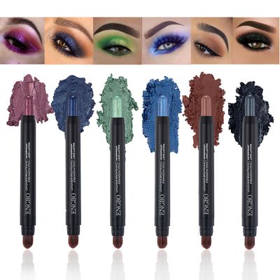 Joyeee Eyeshadow Pencil, 12 Colours Glitter Eyeshadow Pen Highlighter Professional Eyeliner Eye Pencil Pearly Luminous Shadow Stick Long Lasting Waterproof Eye Shadow Pen Set