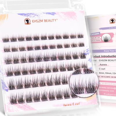 Ehszm Beauty Upgraded,Wispy Lash Clusters 8-12mm C Curl (8 10 12),Eyelash Clusters Natural,Ultra-Soft Individual Lashes,Empowered by New Softening Factor.No Plastic Feel,New Comfort - Aurora Style