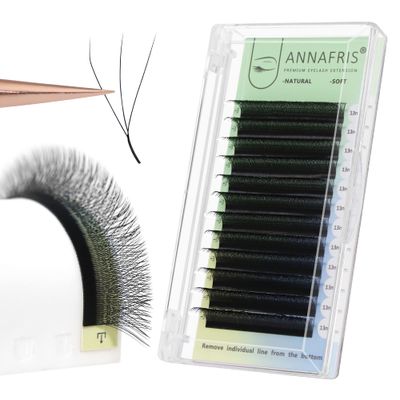 ANNAFRIS 3D Premade Fan W Shape Clover Eyelash Extensions 0.07 D Curl 8-12mm Mix Volume Self Fanning W Lashes Extension Makeup Supplies Professional Use (0.07 D, 8-12mm Mix)