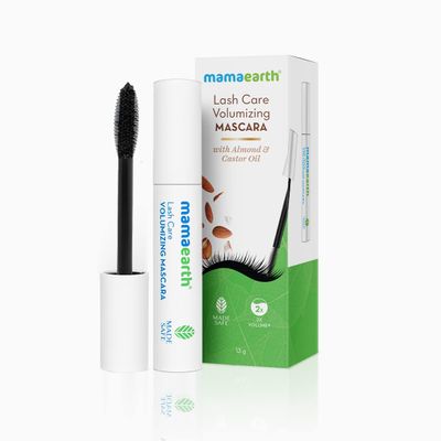 Mamaearth Lash Care Volumizing Mascara | 12-Hour Long Stay | Nourishes &amp; Conditions Lashes | Argan &amp; Castor Oil Infused | Non Clumping &amp; Water Resistant | 0.46 Oz13g