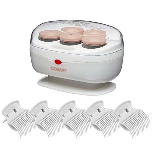 Conair Double Ceramic Hot Rollers for Long, Medium, and All Hair - Hair Curler - Hair Roller Clips Included - 1 12-inch Rollers