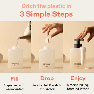 Tirtyl Skipper Foaming Hand Soap Tablet Refills - 6 Pack - 48 fl oz total (6x 8 fl oz) - Rebranded - Compostable Packaging - Variety Fragrance Pack