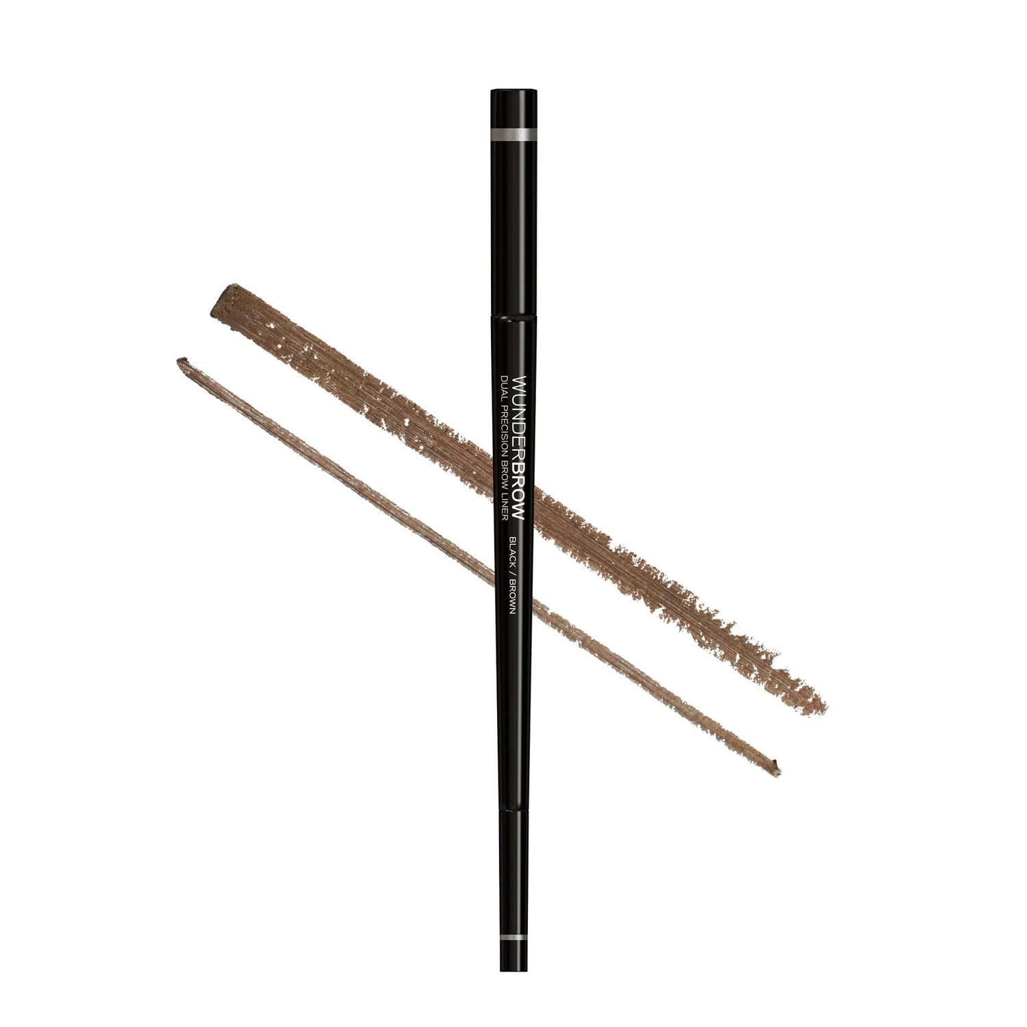 Wunderbrow Dual Precision Brow Liner, Eyebrow Liner Pencil With Angled Tip and Ultra Fine Tip Dual Precision Brow Liner Eye Brow Make Up, Color BlackBrown