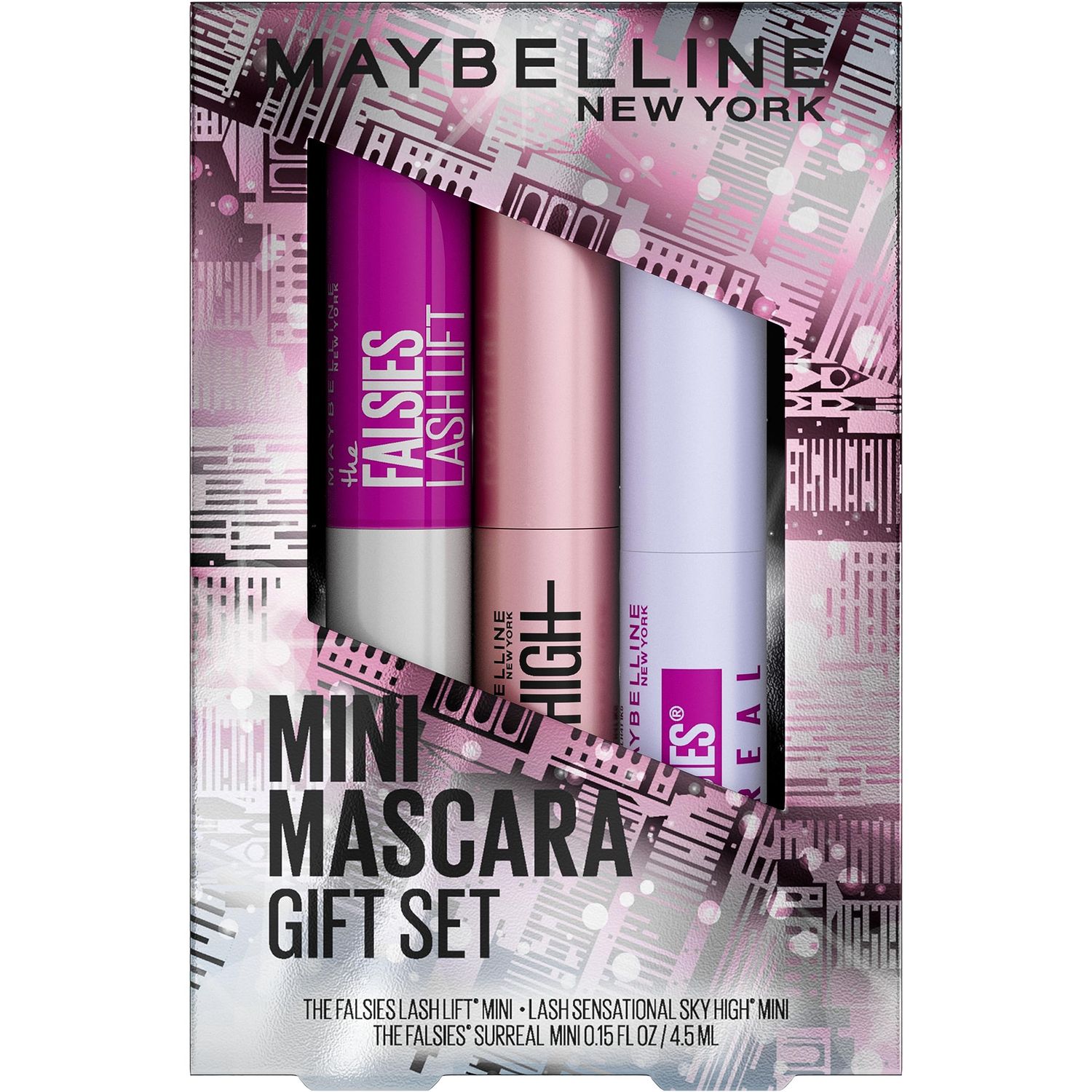 Maybelline Mini Mascara Set - Includes Falsies, Sky High &amp; Lash Lift Mascaras in Blackest Black, 1 Mini Makeup Set