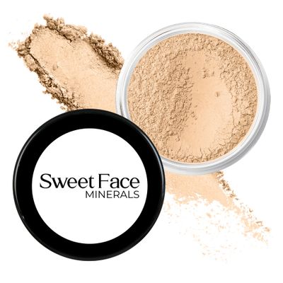 Warm Shade Foundation (30g Full Size Sifter Jar) Matte Mineral Makeup Loose Powder Bare Face Full Coverage Long Lasting All Natural Noncomedogenic for All Skin Types Airbrushed Finish SPF 30