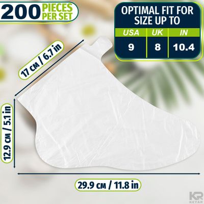 200Pcs Disposable Foot Covers for Feet Moisturizer Socks - Plastic Pedicure Foot Spa Liners Disposable Foot Socks Pedicure Lotion Socks for Dry Feet - Foot Mask Moisturizing Socks Cracked Heel Socks