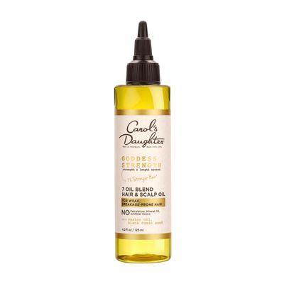 Carol&#39;s Daughter Goddess Strength 7 Oil Blend Scalp and Hair Oil for Wavy, Coily and Curly Hair, Hair Treatment with Castor Oil for Weak Hair, 4.2 Fl Oz
