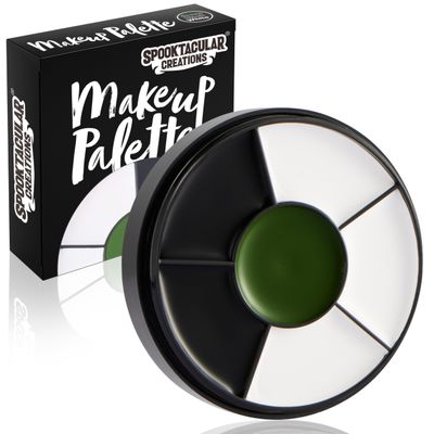 Spooktacular Creations Halloween Makeup Palette 3 Colors, Face Body Paint Wheel for Adult and Kids SFX Zombie Cosplay, Baseball Sport Games Dress Up (0.35 oz, White Black Green)