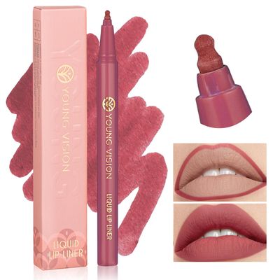 YOUNG VISION Gourd-Shaped Precision Liquid Lipstick &amp; Lipliner - Nude Matte Perfection