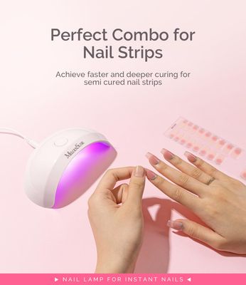 MelodySusie Portable UV LED Nail Lamp for Semi Cured Gel Nail Strips, Art04 6W Mini UV Light with 2 Timers (45s60s) for Gel Nails, Stickers and Strips