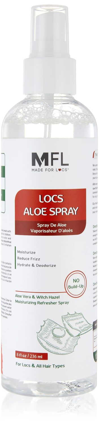 Made For Locs Vegan Aloe Refresher Spray | Hydrating Moisturizer for Locs &amp; Dreadlocks, Natural Hair Care | Nourishing Locs Spray with Aloe Vera, 8 oz