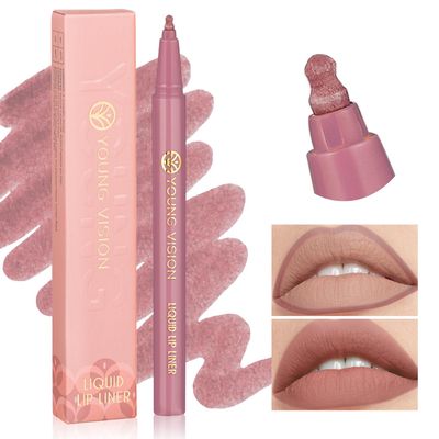 YOUNG VISION Gourd-Shaped Precision Liquid Lipstick &amp; Lipliner - Nude Matte Shades