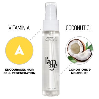 L'ANGE HAIR Satin Nctar Nourishing Gloss | Hair Serum for All Hair Types | Smoothing Serum with Antioxidants and Vitamins | Salon Hair Spray for Blowouts | Anti Frizz Hair Serum (2 Fl Oz)