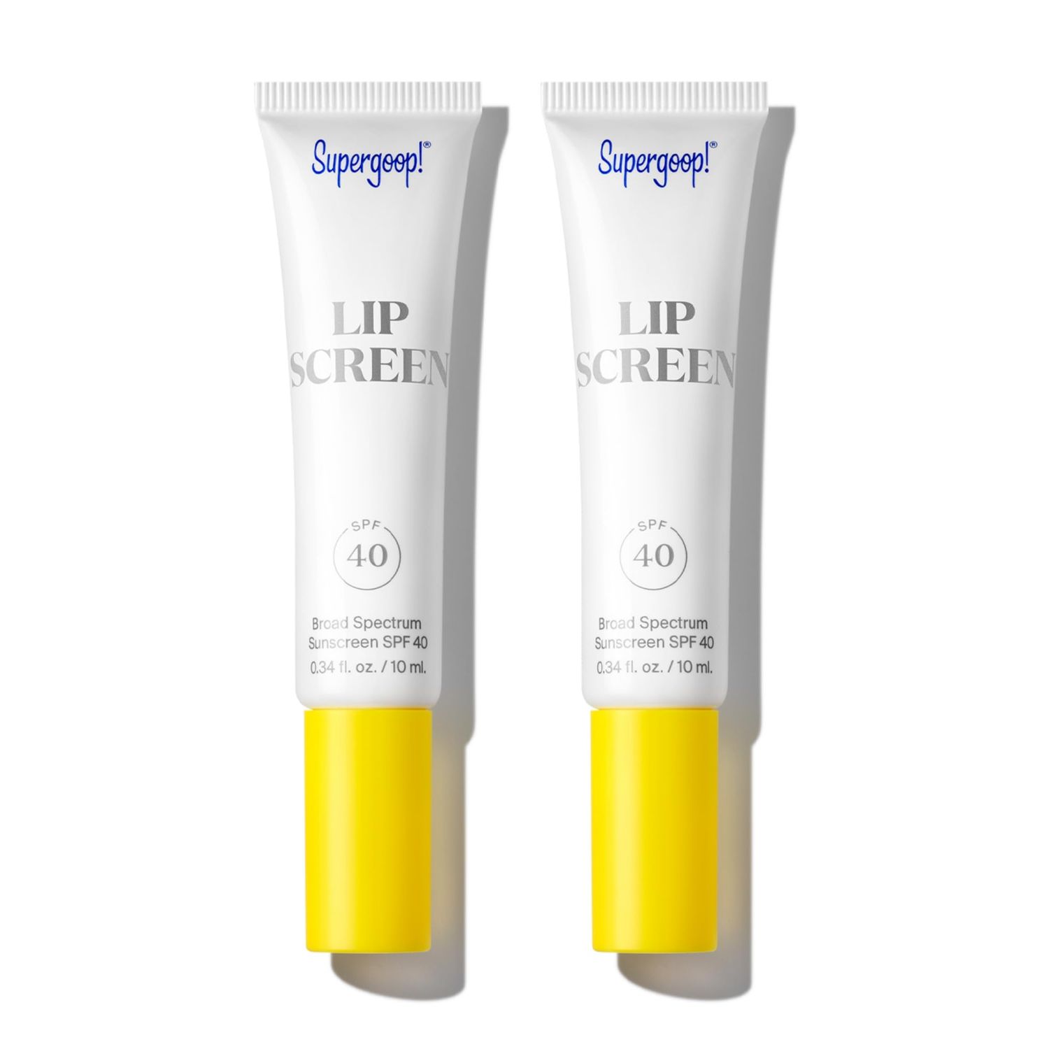 Supergoop! Lipscreen Shine SPF 40 - Pack of 2, 0.34 fl oz - Clear Lip Gloss with Grape Seed Extract, Sunflower Seed Oil &amp; Kelp Extract - Water-Resistant, Non-Sticky Formula