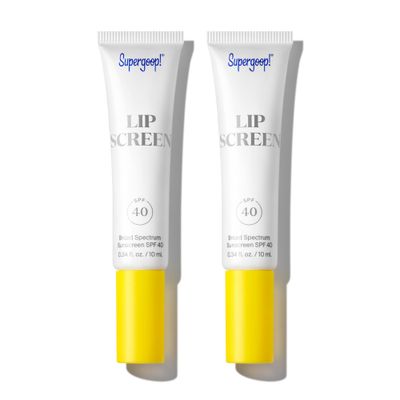 Supergoop! Lipscreen Shine SPF 40 - Pack of 2, 0.34 fl oz - Clear Lip Gloss with Grape Seed Extract, Sunflower Seed Oil &amp; Kelp Extract - Water-Resistant, Non-Sticky Formula