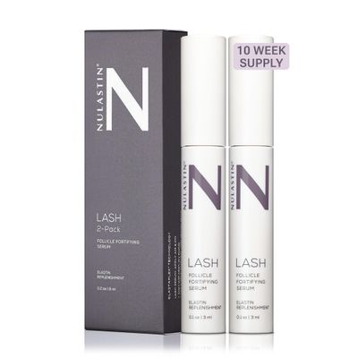 NULASTIN Eyelash Serum for Thicker-Looking Lashes - Follicle Fortifying LASH Serum - Clinically Tested Eyelash Enhancing Serum From the Experts in Brow and Lash Serums (2 Pack, 0.1 Fl Oz Each)