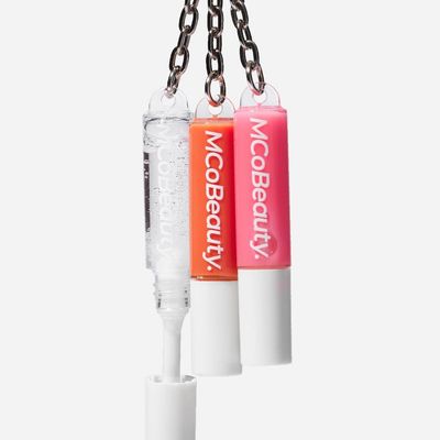 MCoBeauty Lip Gloss Trio, 3-in-1 Gloss Keyring, 3 Shades for On-the-Go Touch-ups, Cruelty Free Lip Makeup