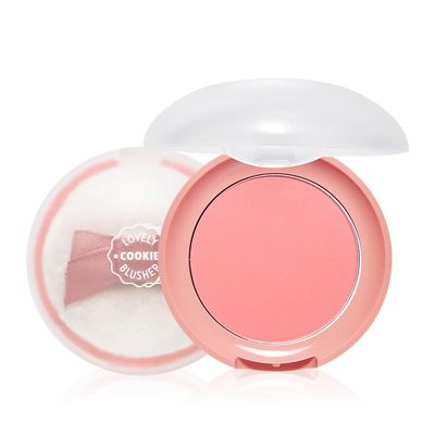 ETUDE Lovely Cookie Blusher - Sweet Coral Candy 4g | Glowing &amp; Natural Powder Blush with Long-Lasting Sebum Control | Easy Application | Korean Makeup, Kbeauty, Perfect for Gift