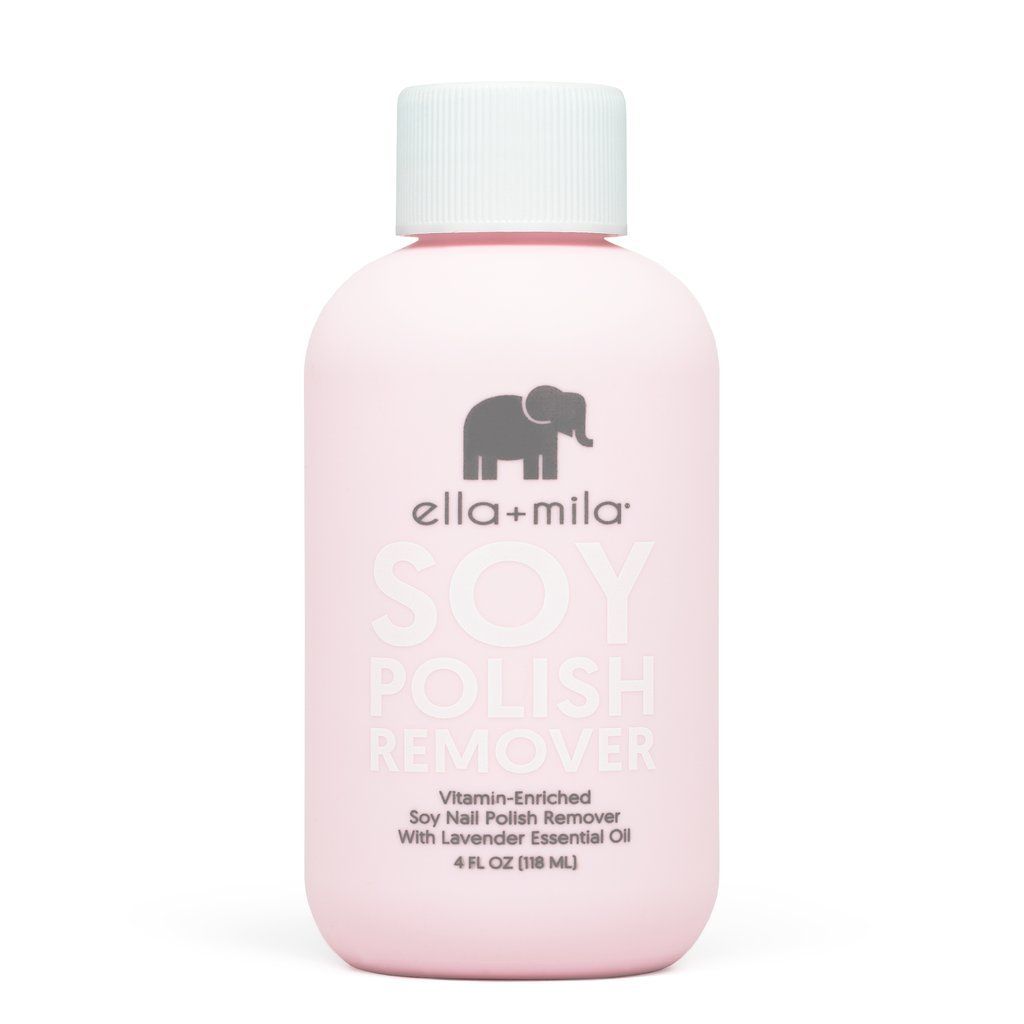 ellamila Soy Nail Polish Remover Non-Acetone Nail Polish Remover - Non-Toxic Fingernail Polish Remover - Enriched with Lavender Essential Oil &amp; Vitamins A,C &amp; E (4 fl oz)