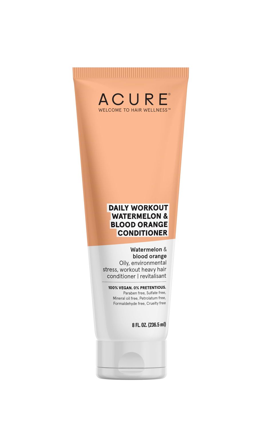 Acure Daily Workout Watermelon Conditioner | 100% Vegan | For Oily, Environmental Stressed, Workout Heavy Hair | Watermelon &amp; Blood Orange - Gentle Everyday Formula | 8 Fl Oz