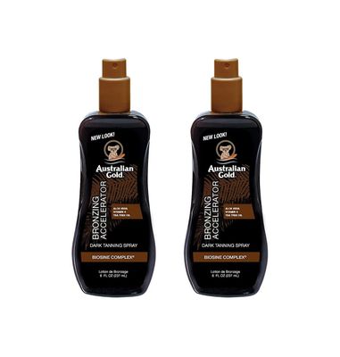 Australian Gold Accelerator Spray Gel with Bronzer 8 Ounce (Pack of 2)