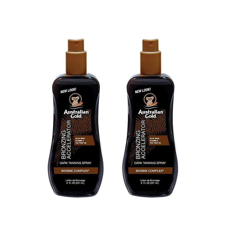 Australian Gold Accelerator Spray Gel with Bronzer 8 Ounce (Pack of 2)