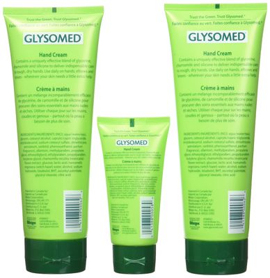 Glysomed Hand Cream Combo 3 Pack (2 X Large Tube 8.5 Fl Oz  1 X Purse Size 1.7 Fl Oz)