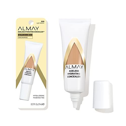 Almay Anti-Aging Concealer, Face Makeup with Hyaluronic Acid, Niacinamide, Vitamin C &amp; E, Hypoallergenic, -Fragrance Free, 020 Light Medium, 0.37 Fl Oz (Pack of 1)